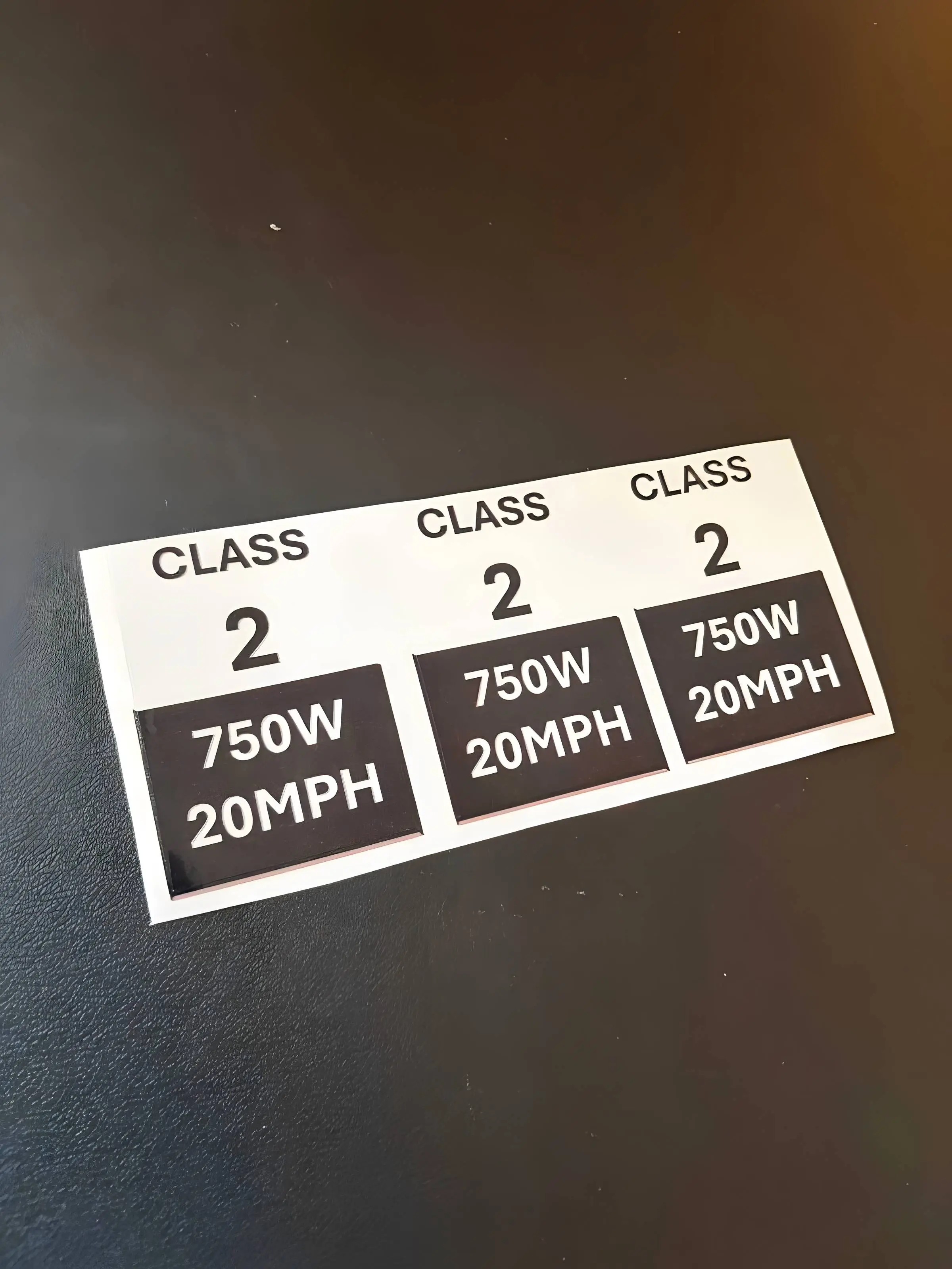 hldesignzz- Class 2, 750w 20mph Sticker