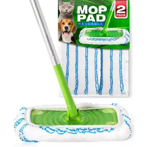 Microfiber  Mop Pads Compatible with  Sweeper (2-Pack) Washable Mop Pads for Wet & Dry Use (Handle is Not Included)