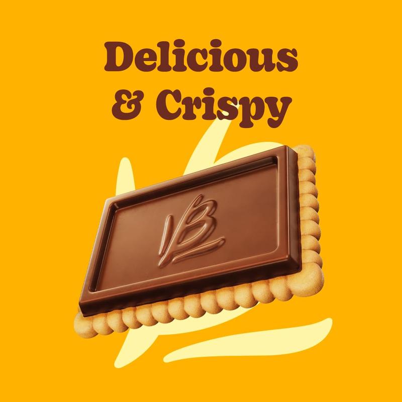 Choco Biscuit Cookies – Crispy Chocolate-Covered Biscuits, Individually Wrapped for Snacking, Dessert, and Lunch Boxes, 15.2 oz (Pack of 24)