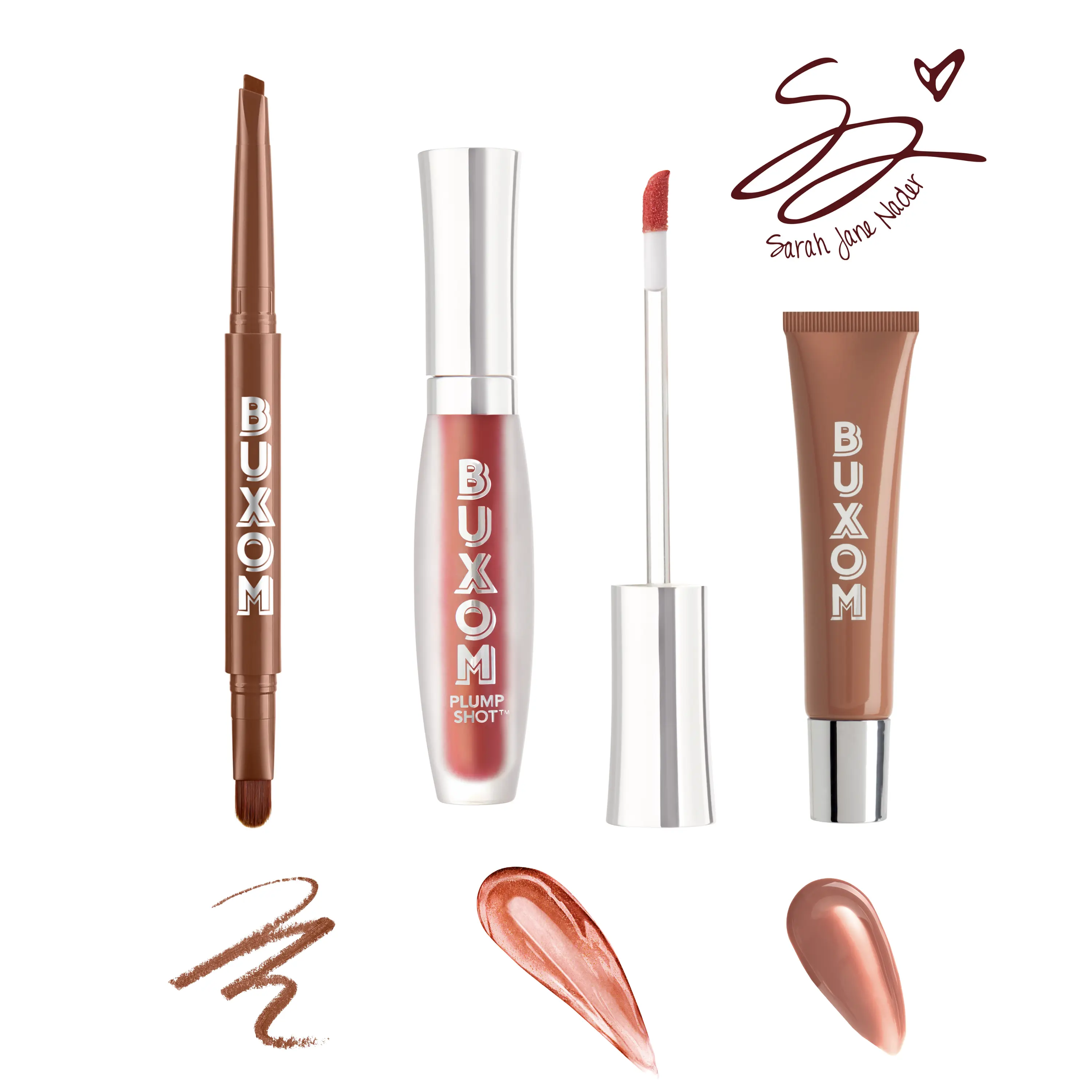 Sarah Jane Nader's Golden Hour | Waterproof Lip Liner + Plumping Serum + Long-Wear Caramel Lip Tint