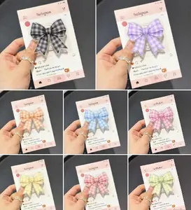 Coquette Bow Phone Grip, Pastel Plaid Ribbon Magnetic Pop Socket & Kickstand, Feminine Aesthetic Accessory