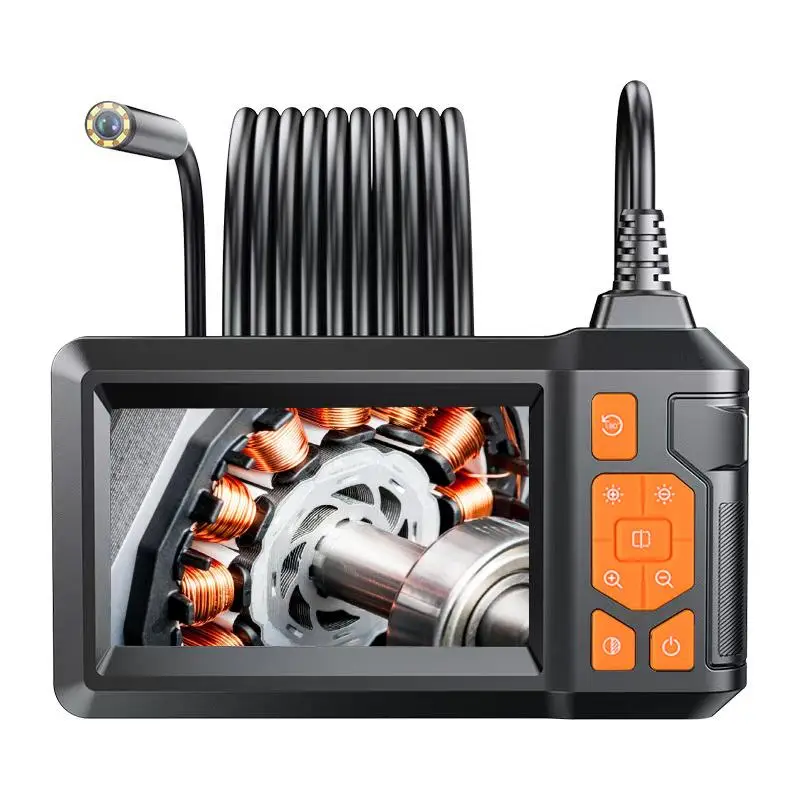 Industrial Endoscope HD Pipe Inspection Camera, 4.3 Inch IPS LCD Screen Waterproof Snake Camera with LED Light, Suitable for Mechanical Equipment Car