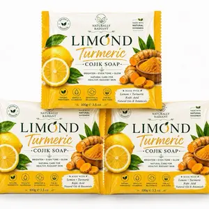 3 Lemon turmeric cojik soap for dark spots , even skin tone