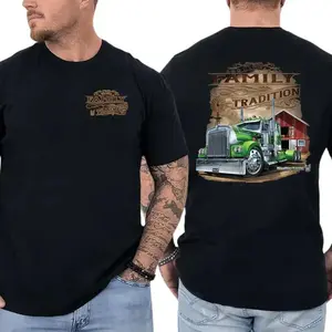 Green Kenworth Semi Truck Graphic Tee, American Farming & Big Rig Lifestyle Shirt, Country Diesel Power Apparel, Gift for Truck Drivers & Farmers Family Tradition Trucker T-Shirt,  Tops