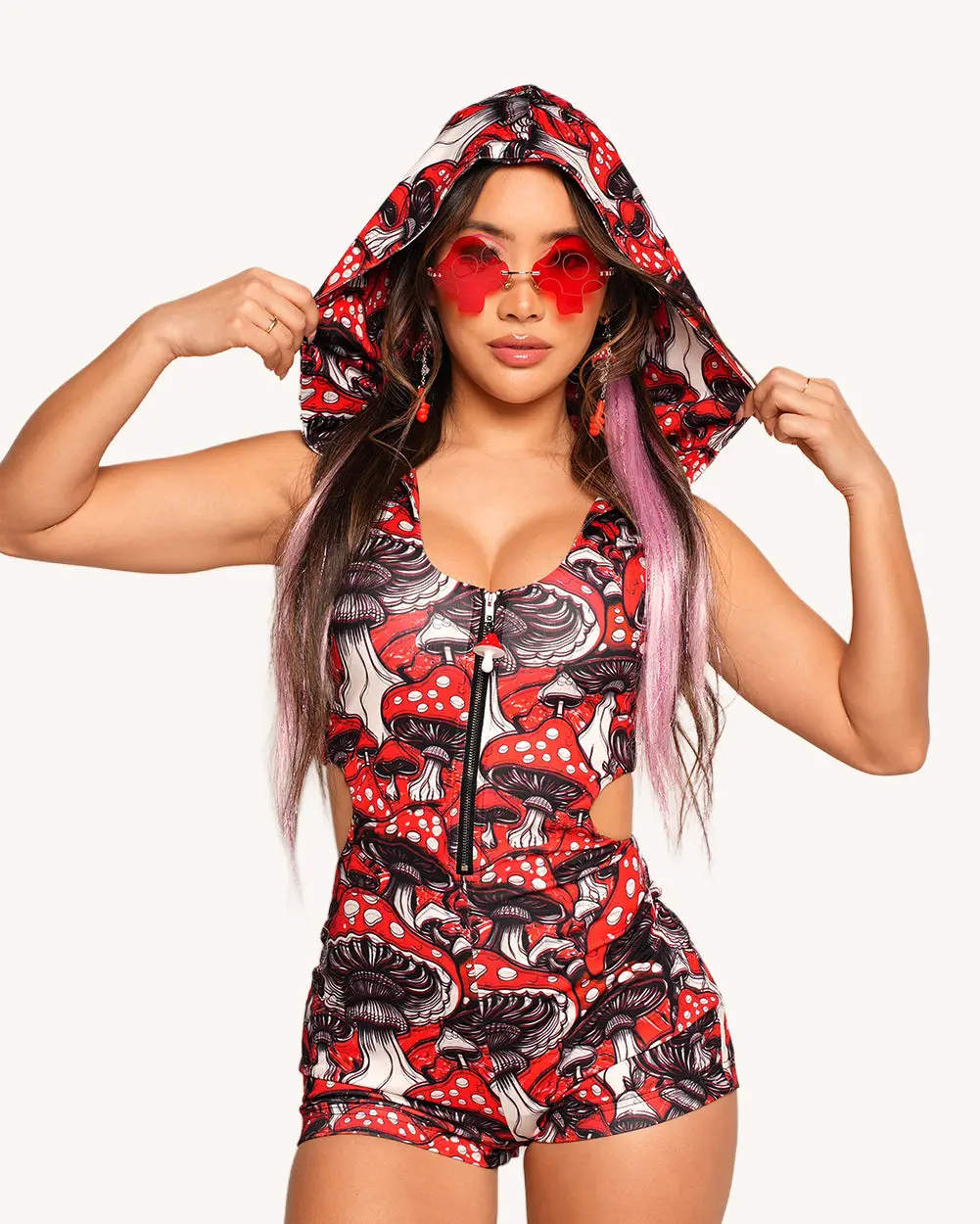 Secret of Life Mushroom Hooded Romper Secret of Life Mushroom Hooded Romper