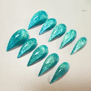 JmDrnails cat Claw Nails 10 Pcs Handmade Acrylic Press on Nails Holographic Glitter Accents | Salon-Quality sparkly desgin Statement Nails