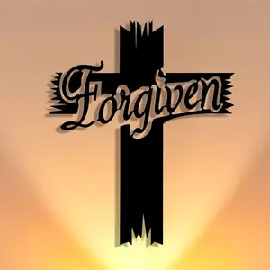 1 piece of exquisite craftsmanship: Cross metal sign, Halloween abstract art, Christmas elegant design, wall artwork, craftsman logo wall decoration, suitable for offices, family living rooms, bedrooms, terraces, kitchens, Religious Decor