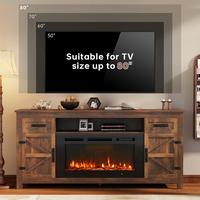 70" TVs with Fireplace / Brown