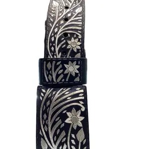 Fajo hilo de plata talla 38 49 pulgadas de largo x 2 de ancho dibujo guía con flores