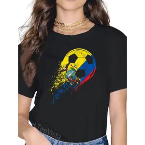 100% Cotton Ecuador Ecuadorian Flag Football Player T-Shirt