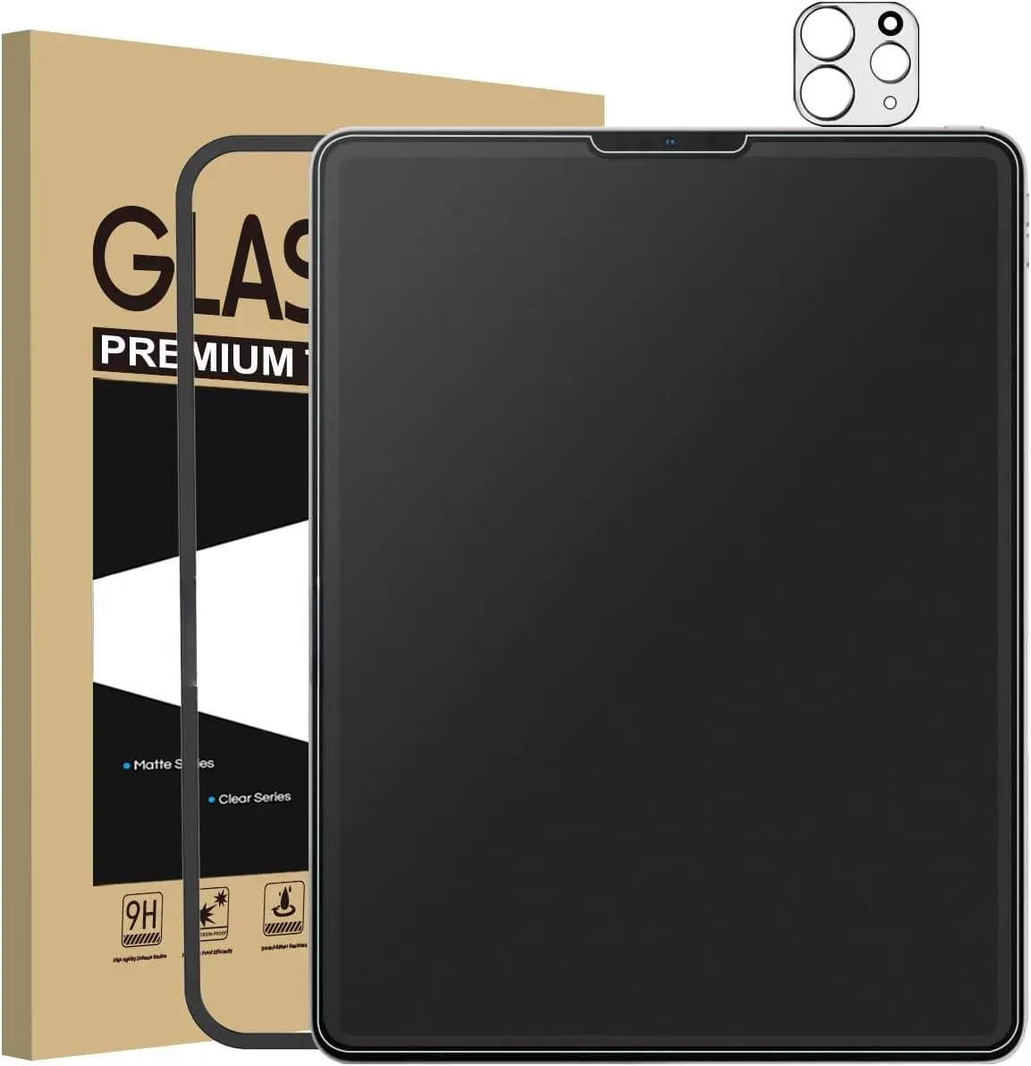 Matte Tempered Glass Tablet Screen Protector, 2.5D Curved Edge Accessory with Etching Process for iPad Pro 11-in (2022/2021/2020/2018), iPad Air 5/Air 4 10.9-in (A2589), Anti-Glare, Anti-Fingerprint, Comfortable Operation Screen Cover