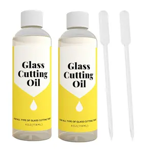 2PCS Glass Cutting Oil 4 Ounces, Suitable for All Glass Cutting Tools, Used for Cutting Glass, Stained Glass, Glass Bottles, Tiles and Mirrors (2 pcs Glass Cutting Oil)