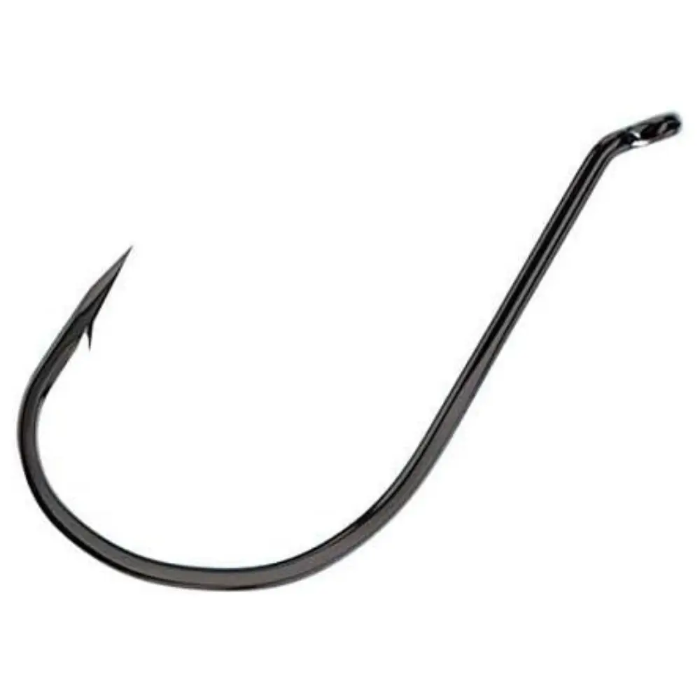 Octopus Hooks BLN 4/0 500 Pcs Item #966 Short Shank Upturned Eye Offset Bend Forged Black Nickel Corrosion Resistant Fishing Hooks