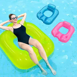 Inflatable Pool Lounger Chair, 35x34 Inch Floating Boat, Pearl Color Adult with Pillow, 4-In-1 Sun Protection Bathtub Raft, Tanning Pool Float, Pool Floats Seat, Inflatable Pool Floaters, Pool Float Chairs