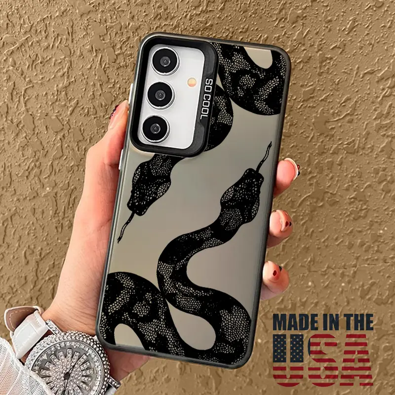 Case Compatible with Galaxy S23 Ultra S24 Plus S25 S22+ Python Patterned Shockproof Silicone PC Back Protective Smartphone Cover Cellphone Protective