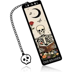 Halloween Gifts for Women Adults -  Bookmark Gifts Skeleton Bookmarks Dark Romance Bookmarks Funny Tarot Card Bookmark for Book Lovers - Halloween Boo Basket Items Spooky  Basket Stuffers