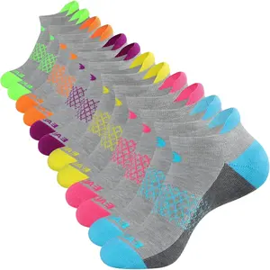 6 Pairs Women Ankle Socks, Cushioned Sole Athletic Running Socks With Heel Tab, Breathable Moisture Wicking Soft Comfortable Casual Sports Socks for Workout Walking Gym Daily Wear