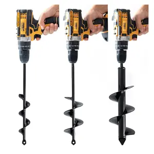 Set 3 (1.6x12, 2.6x12, 3.5x12) Auger Drill Bit for Planting - Easy Planter Garden Auger - Bulb & Bedding  Augers - Posthole Digger for 3/8 Hex Drive Drill