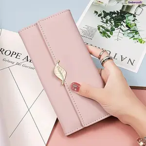 2026 Women's Wallet, Large Capacity Long Wallet with Fresh Leaf Design, Stylish Clutch Card Holder, Compact & Practical for Daily Use, Perfect Gift for Women