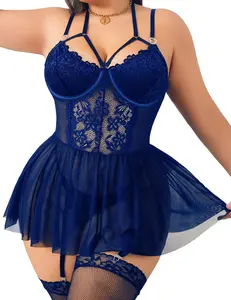 Alrovetoney Tummy Control Lingerie For Women Plus Size Crotchless Underwire Outfits Under Wire Push Up Bra And Stockings