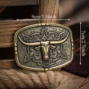 Punk-style embossed alloy American retro belt buckle, unique trendy western cowboy belt buckle for men