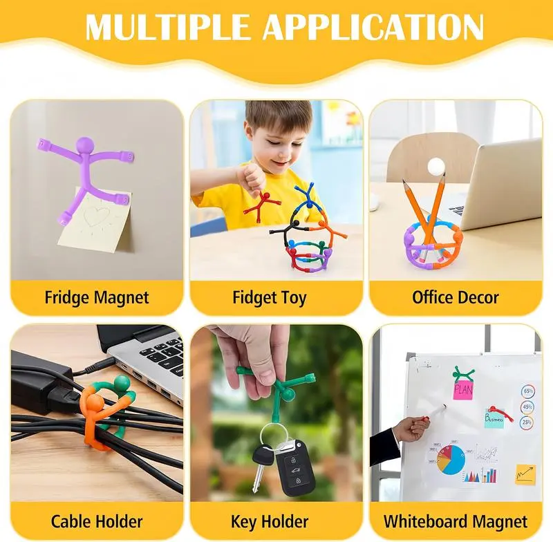 EFFUN Magnetic Fidget Toys - 10-Pack Bright Solid Colors BPA-Free Sensory Building Fridge Kids Toys, Anxiety Fidgets, Relaxation, Mini Gifts, Sensory Products, Birthday Party Favors