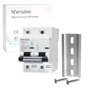 AC Circuit Breaker 120V/240V Miniature Circuit Breaker 2Pole 100Amp Smart Circuit Breaker DIN Rail Mount for AC Solar Disconnect Switch