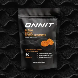 ONNIT Alpha Brain Neuro Gummies - Brain Supporting Omega-3 DHA Supplement for Men & Women