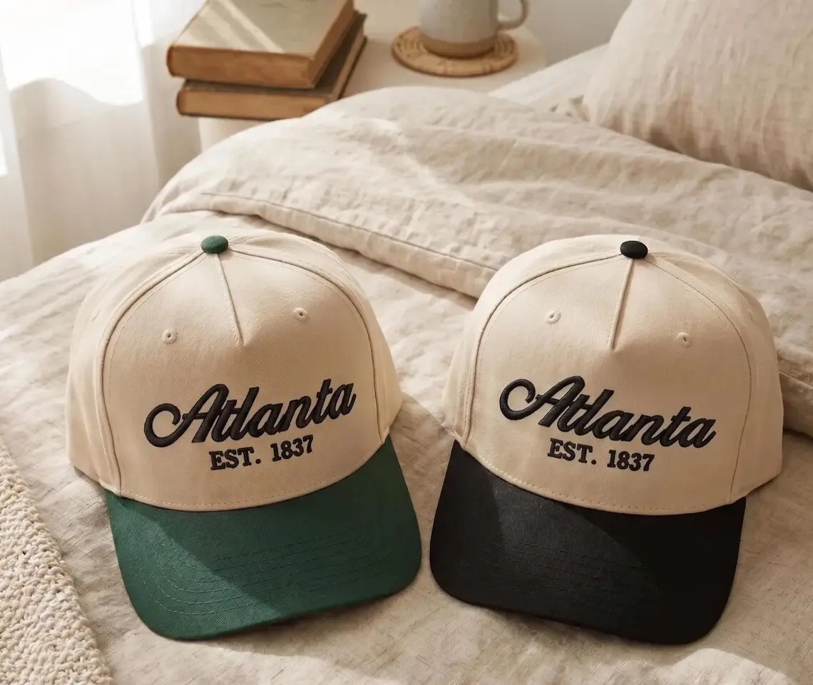 Atlanta Hat Embroidered, Atlanta Bachelorette Hats, Girls Trip Favors, Embroidered City Cap, Vintage Baseball Hat, Group Vacation Gift