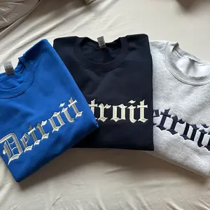 Detroit Embroidered Sweatshirt, Michigan Sweatshirt, University State Inspired