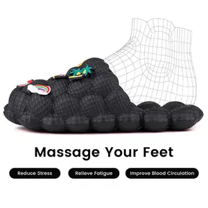 DIOLV Summer Bubble Slides with Charms Boys Girls Golf Ball Shoes Funny Lychee Massage Bubble Slides Kids Non-Slip House Slippers Beach Sandals Improve Blood Circulation Reduce Stress