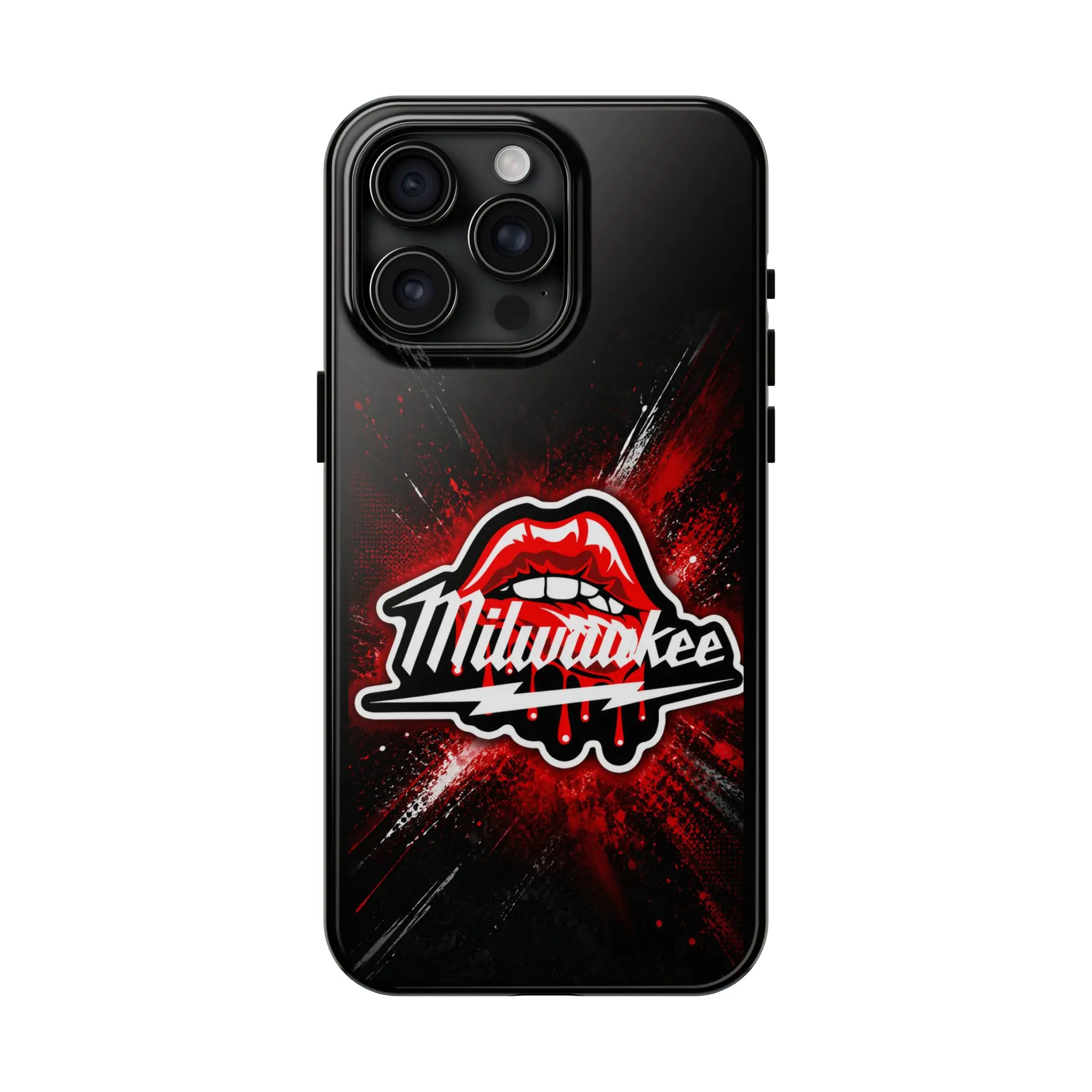 Milwaukee Tool Girl Tough Phone Case, Blue Collar Worker Gift, Red Grunge Protective Cover