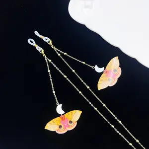 Glasses chain, butterfly and moon pendant glasses chain, moth glasses chain, glasses accessories Unisex Eyewear
