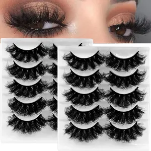 10Pairs/2Pack Dramatic Volume Eyelash Extension Long Lasting Fluffy Thick Long False Eyelashes Soft Fake Lashes Volumized False Eyelashes for Stage & Daily Makeup