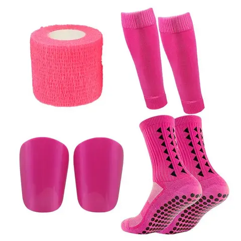 Unisex Football Kit - Polyester Anti-Slip Traction-Enhancing Socks with Integrated Sleeves Shin Guards, Durable Material, Athletic Fit, Complete Protection, Sizes 6-12, Football Equipment for Recreational Play, White Sports Gift