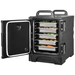 VEVOR Insulated Food Pan Carrier, 81 Qt Hot Box for Catering, Food Box Carrier with Double Buckles, Front Loading Food Warmer with Handles, Stackable End Loader for Restaurant, Canteen