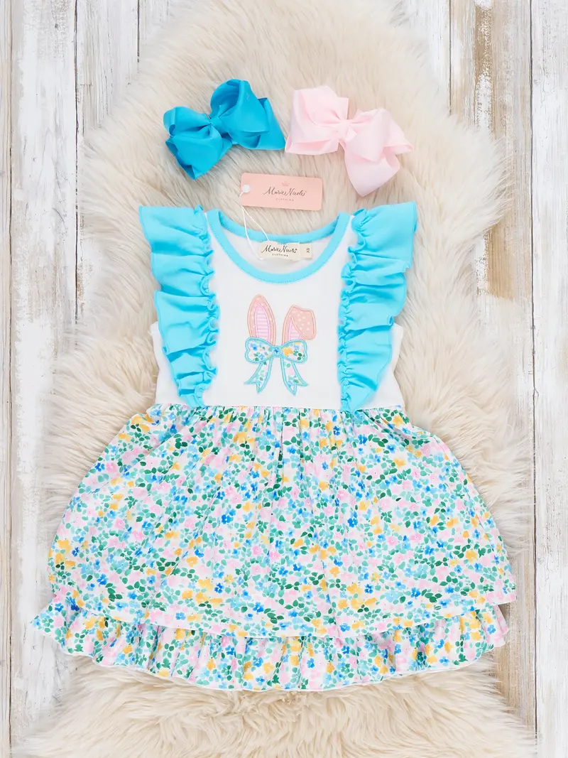 green emerald velvet dress Adorable Floral Easter Dress12M to 10t. 5T main image 1
