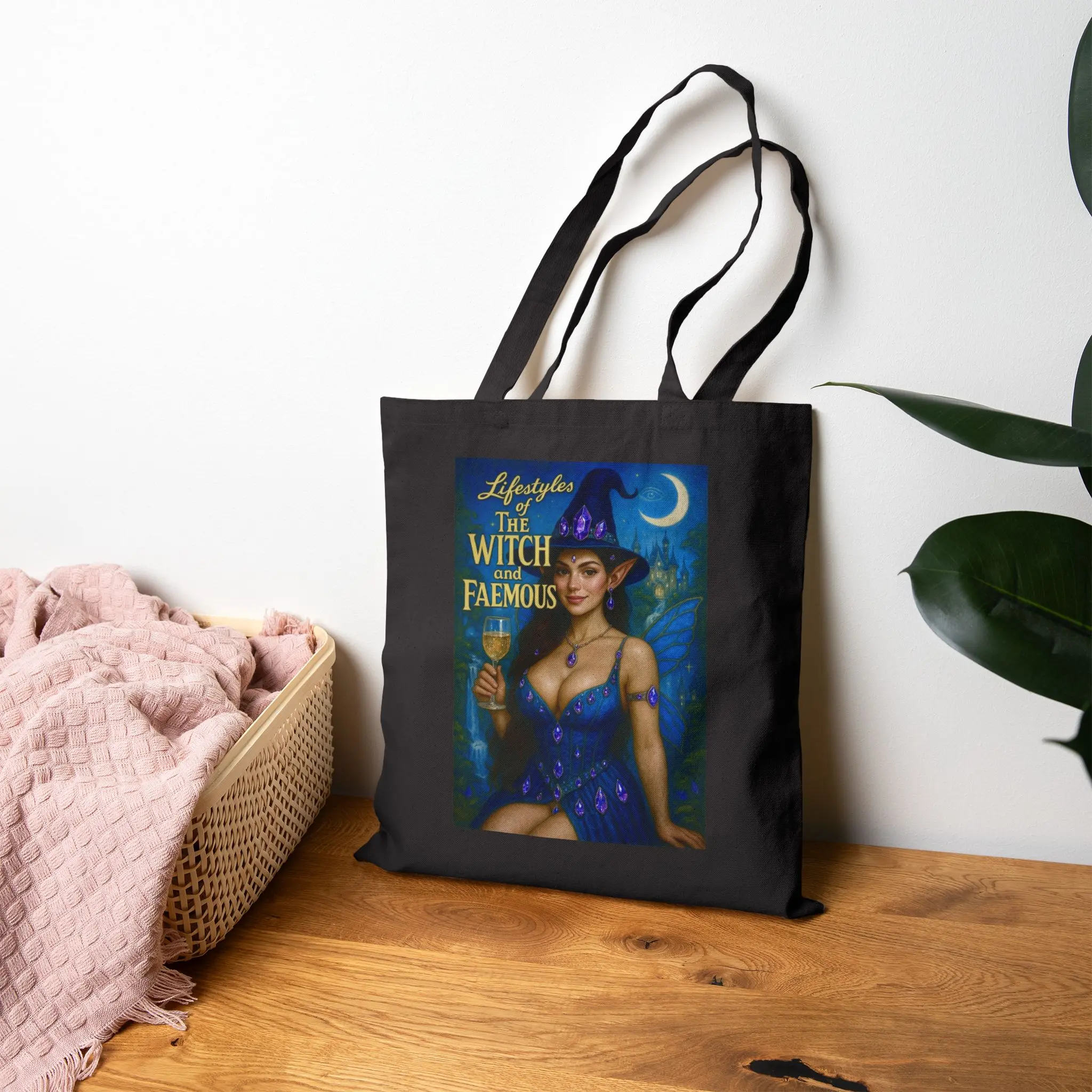 Witch & Faemous Glamour Tote Bags Tote Bag, Witchcore Art Tote Bag, Bohemian Tote, Eco-Friendly Bag, Gift for Her, Canvas Shopping Bag