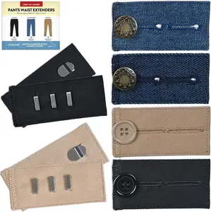 Button Extender for Pants  Extenders for Pants for Men and Women (6- Multiple Styles) Adjustable Jeans Button Extender  Black Metal Hook Pants Khaki Waistband Expander by