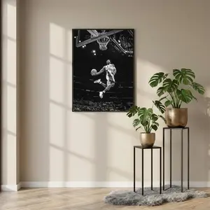Kobe Bryant Dunk Poster, Black and White Basketball Wall Art, Los Angeles Lakers Decor, Man Cave Sports Print, Teen Boy Gift
