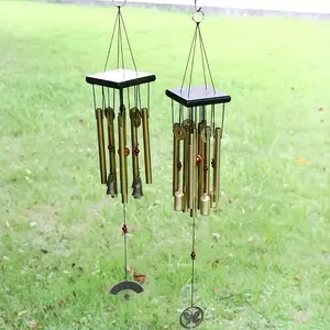 Antique Copper Wind Chime with Aluminum Tubes - Metal Garden & Home Decor, No Battery Required, Ideal for Christmas & Outdoor Use ﻿