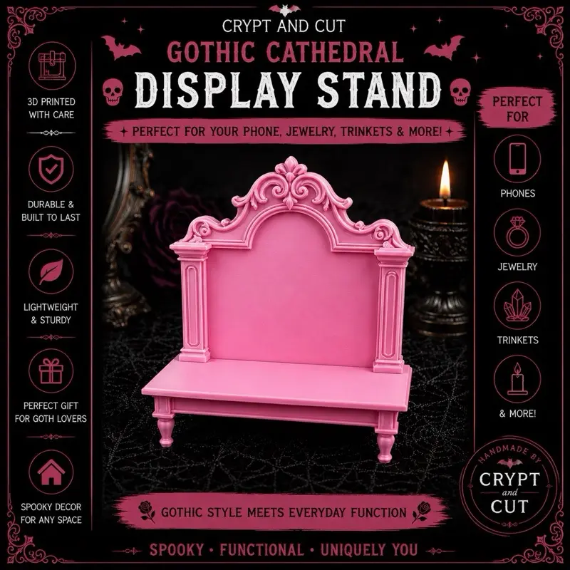 Gothic Cathedral Display Stand | 3D Printed Phone, Jewelry & Trinket Display