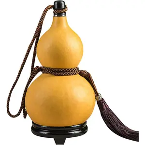 Gourd Bottle, 53oz Natural Wine Gourd, Bottle,, Wine Gourd Feng Shui Hu Lu Gourd Ornament for Home Decoration