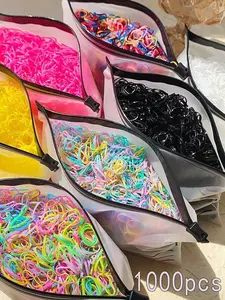 1000 Small Hair Ties Set, Spring Moonglow Colors &, High Elasticity Durable Non-Tightening, Sweet Soft Women's Hairstyles Accessories, Scrunchies