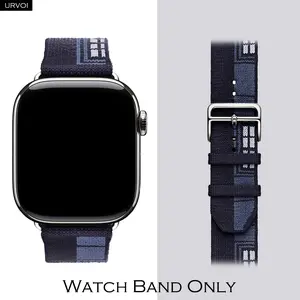 URVOI Single Tour Band for Apple Watch Faubourg Party Series 11 10 9 8 7 6 5 4 SE 3 Bleu Nuit durable jacquard knit strap 1 piece