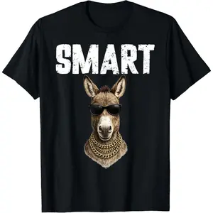 100% Cotton Smart Ass Donkey Shirt Funny Animal Lover Smart Donkey T-Shirt