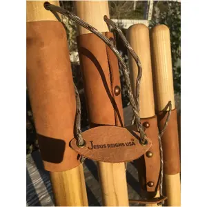 Natural Earth Tones Hardwood Walking Stick — Hiking Staff