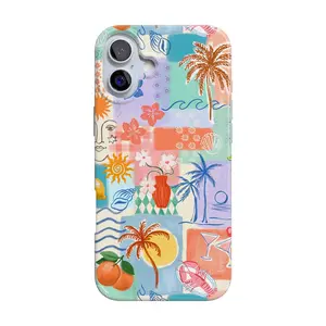 Casely iPhone 16 Plus Case | Tropical Heat | Beachy Collage | Compatible with MagSafe | Classic Ultra Thin Design