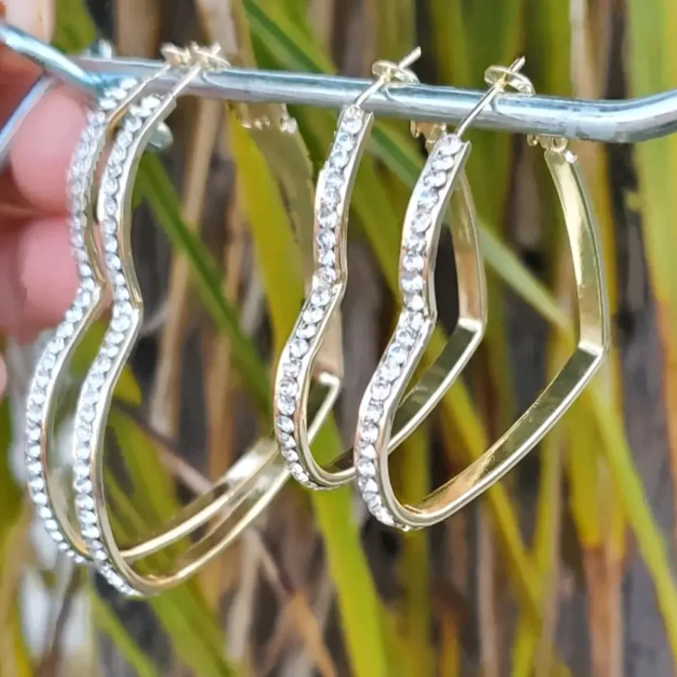 Heart hoops earings