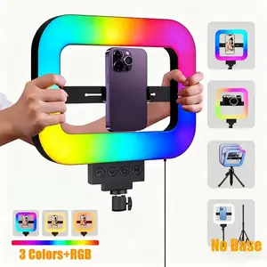 RGB Ring Light, LED Video Lighting for Makeup & Photography, Adjustable Color Temperature, Portable Design, Ideal for Studio Shooting